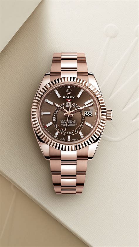 rolex oyster perpetual sky dweller rose gold|rolex sky dweller functions.